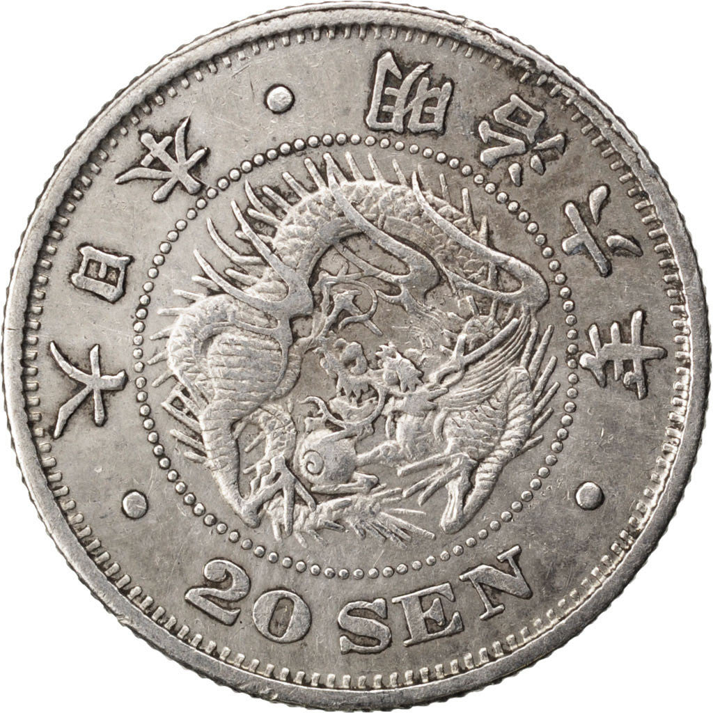 Coin, Japan, Mutsuhito, 20 Sen, 1873, EF(40-45), Silver, KM:24