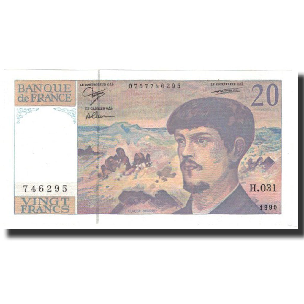 Frankreich, 20 Francs, 20 F 1980-1997 ''Debussy'', 1990, UNZ, Fayette:66bis.1a