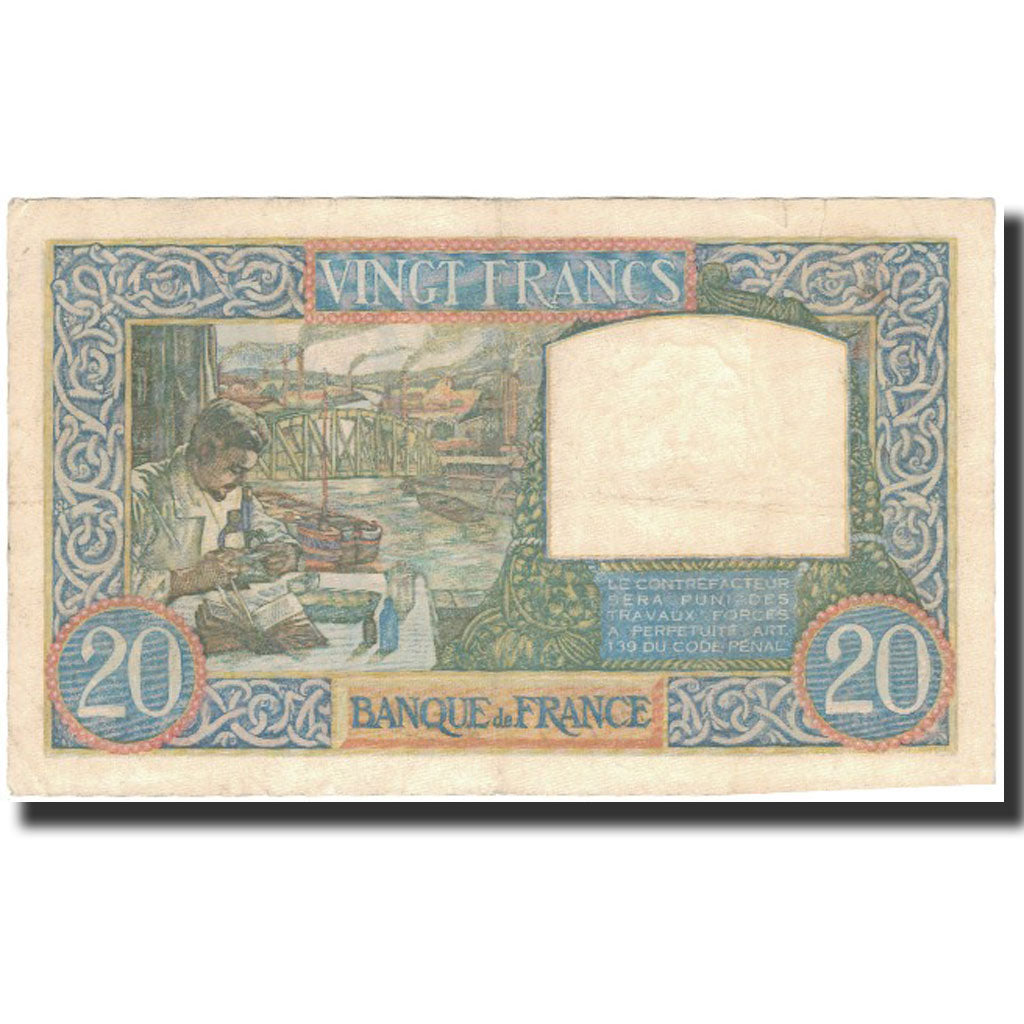 Francia, 20 Francs, 20 F 1939-1942 ''Science et Travail'', 1941-06-11, MB+