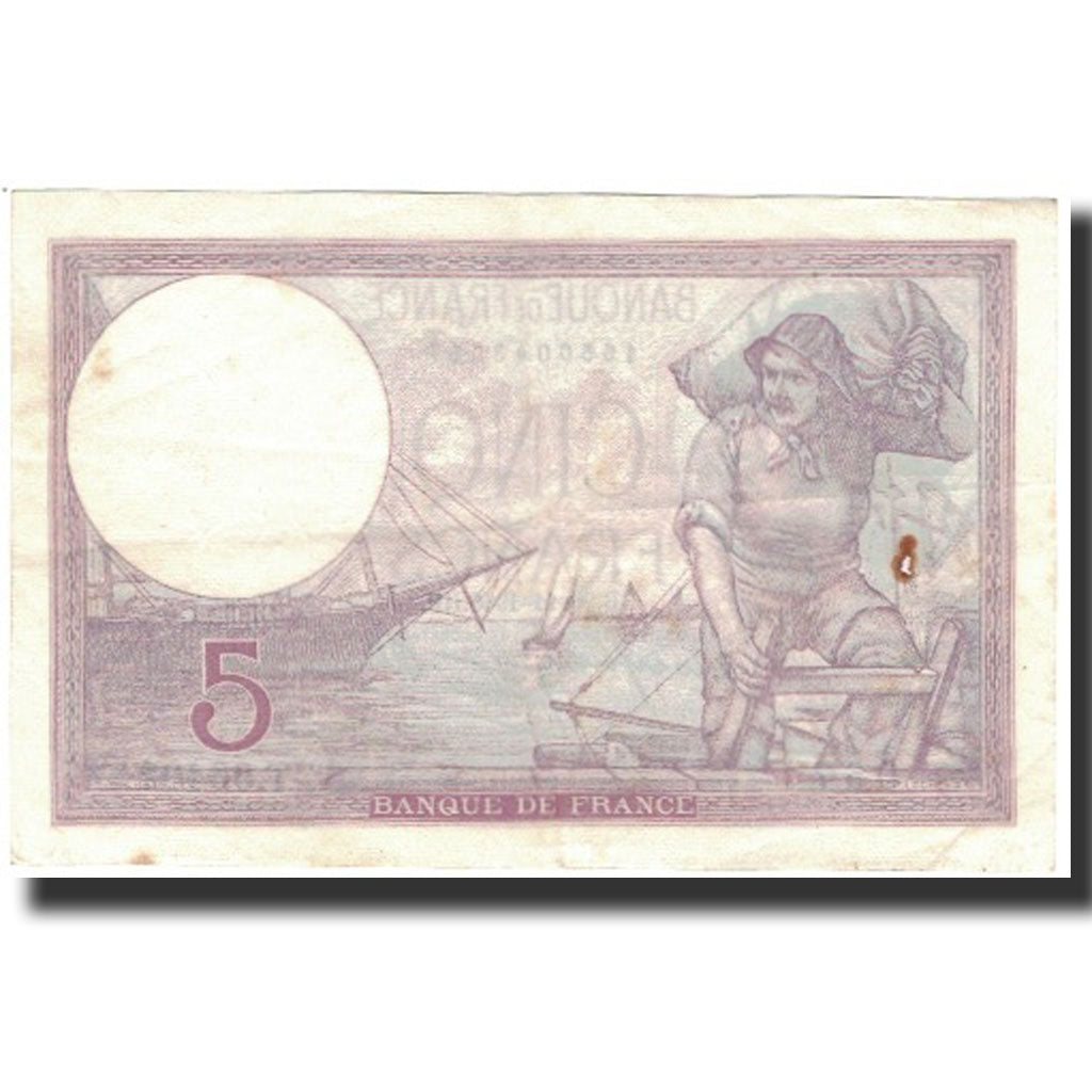 France, 5 Francs, 5 F 1917-1940 ''Violet'', 1940-11-28, VF(30-35), Fayette:4.15