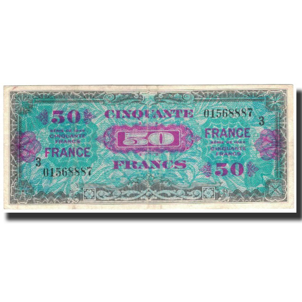 France, 50 Francs, 1945 Verso France, 1945, EF(40-45), Fayette:24.3, KM:122c