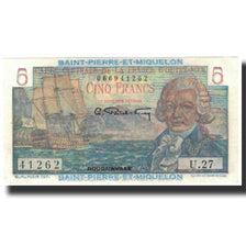 Geldschein, St. Pierre und Miquelon, 5 Francs, 1950-1960, KM:22, UNZ