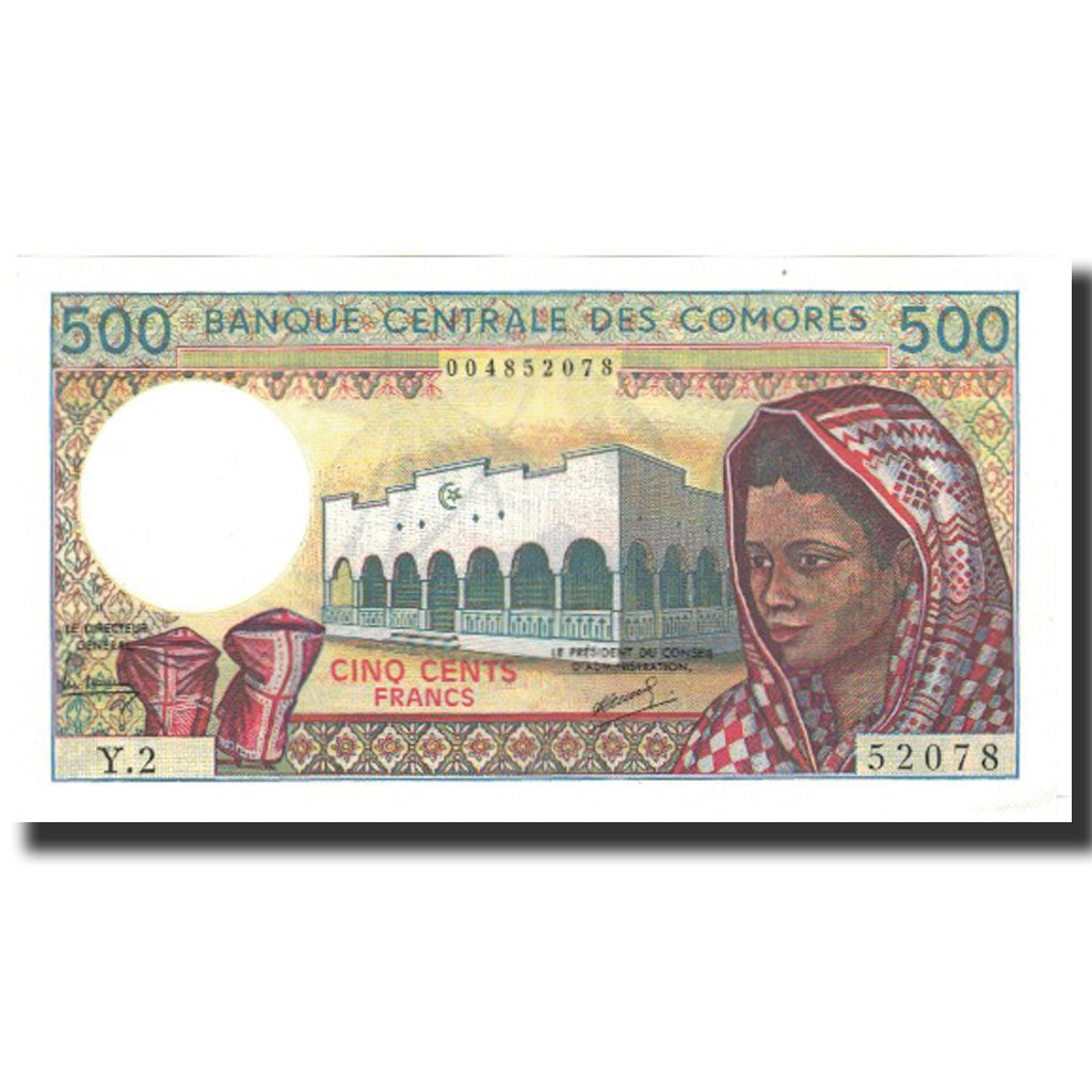 Geldschein, Comoros, 500 Francs, 1986, KM:10a, UNZ