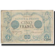 France, 5 Francs, 5 F 1871-1874 ''Noir'', 1873, VF(20-25), Fayette:VF 1.17