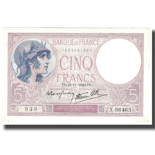 France, 5 Francs, 5 F 1917-1940 ''Violet'', 1940-11-28, NEUF, Fayette:4.15
