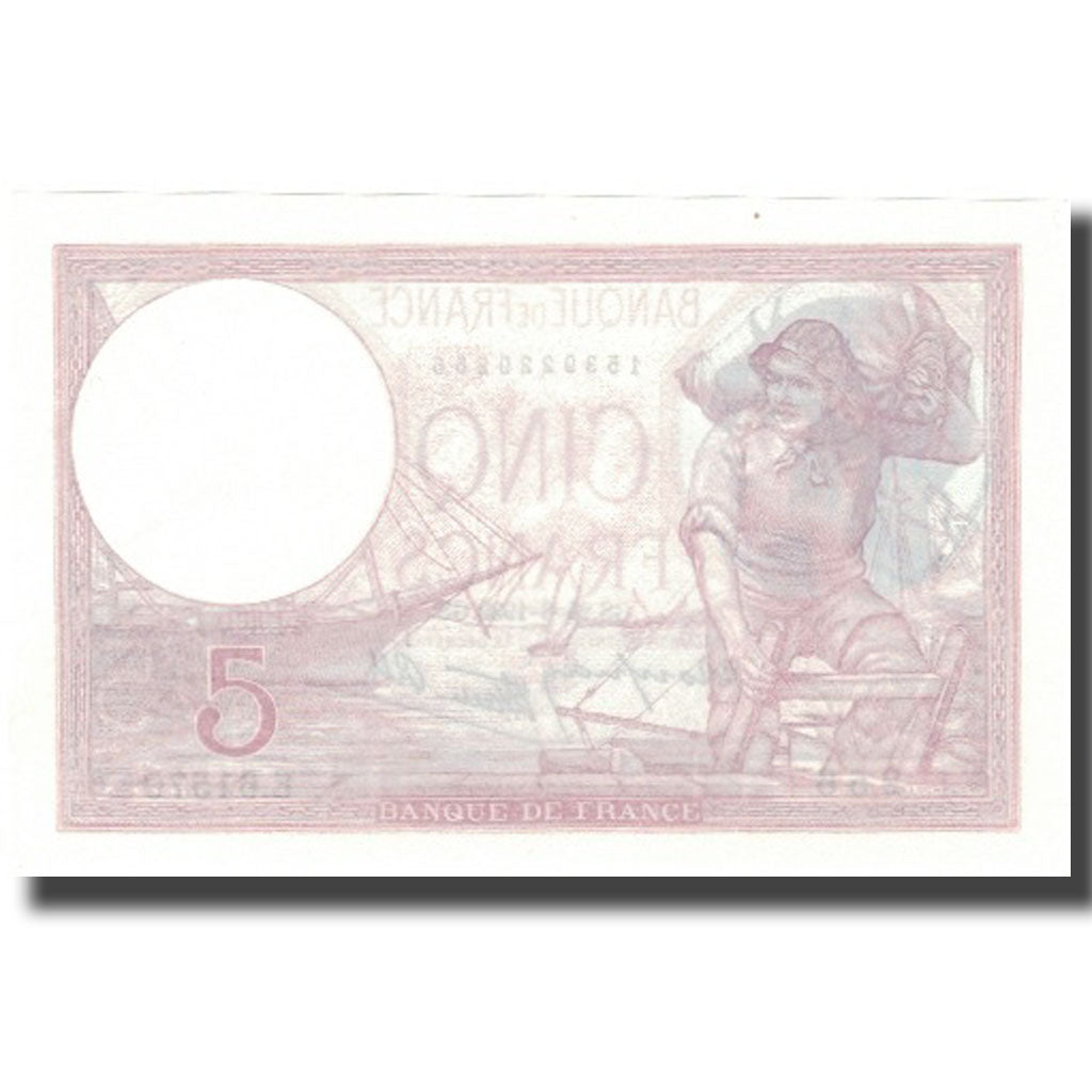 France, 5 Francs, 5 F 1917-1940 ''Violet'', 1939-08-24, UNC(65-70), Fayette:4.7