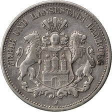 GERMAN STATES, 2 Mark, 1902, Hamburg, KM #612, EF(40-45), Silver, 28, 11.06
