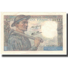 France, 10 Francs, 10 F 1941-1949 ''Mineur'', 1947-01-09, UNC(63), Fayette:8.16