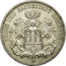 Coin, German States, HAMBURG, 3 Mark, 1908, Hamburg, AU(50-53), Silver, KM:620