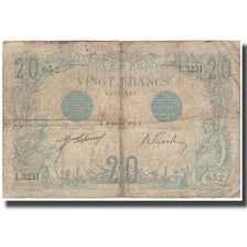 Frankrijk, 20 Francs, 20 F 1905-1913 ''Bleu'', 1912-11-28, TB, Fayette:10.2