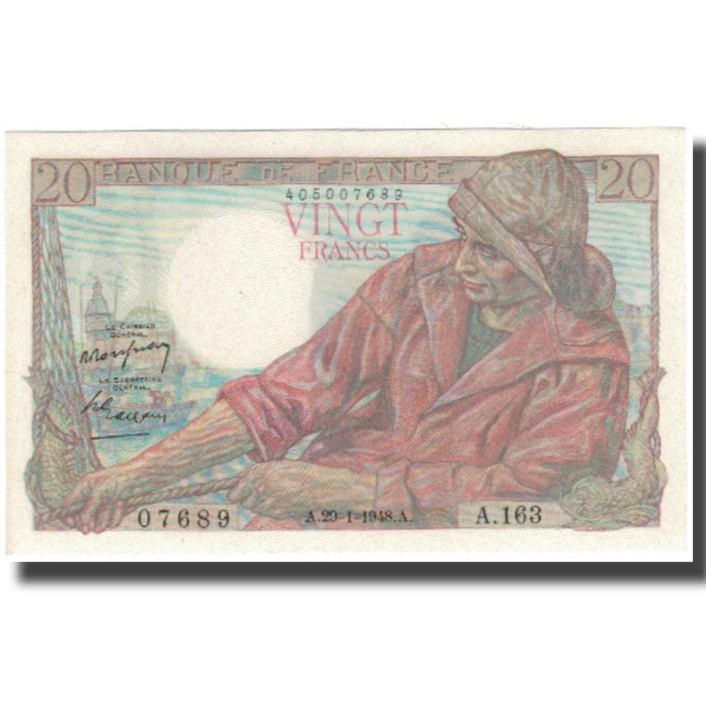 France, 20 Francs, 20 F 1942-1950 ''Pêcheur'', 1948-01-29, UNC(65-70)