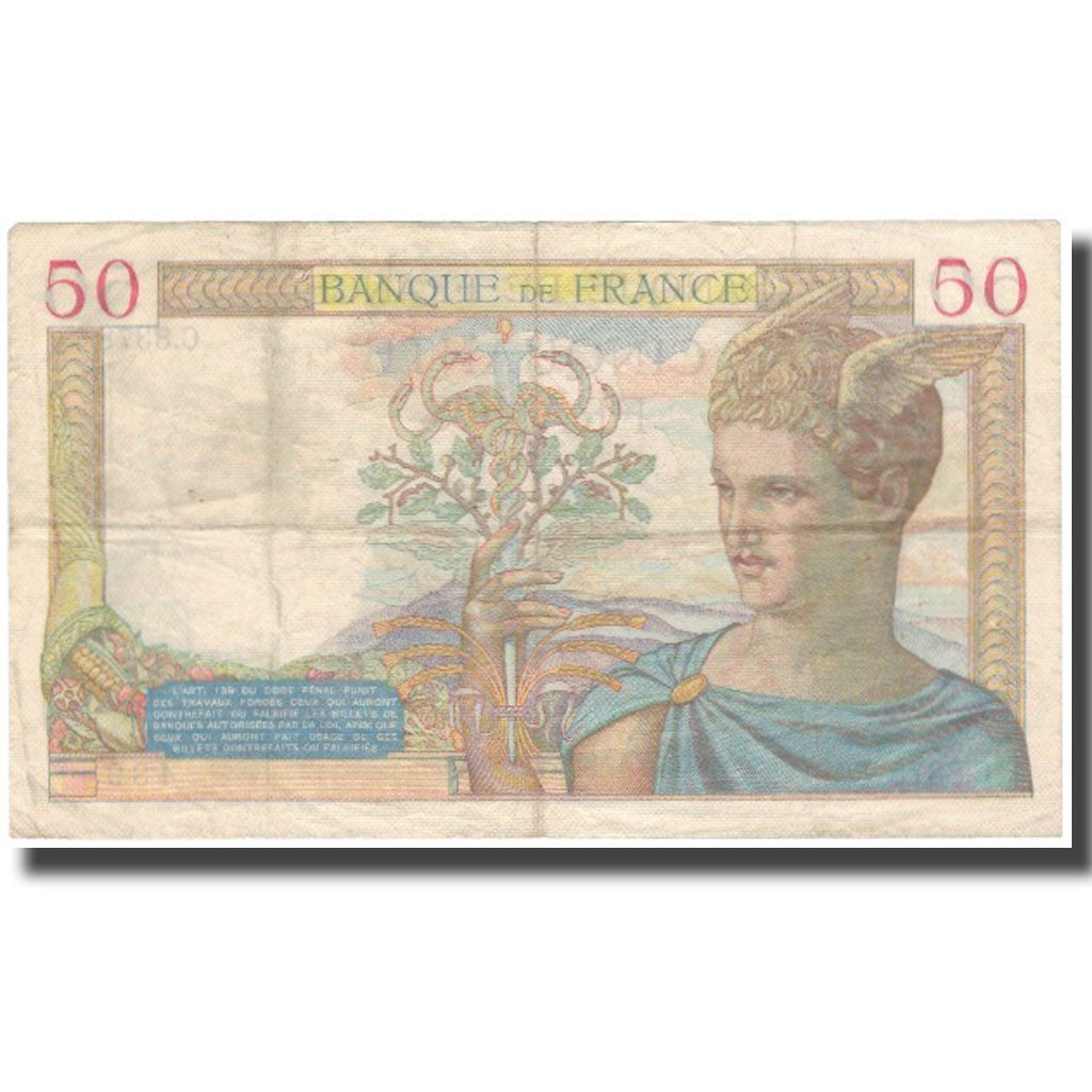 France, 50 Francs, 50 F 1934-1940 ''Cérès'', 1938-09-15, TTB, Fayette:18.14