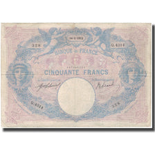 France, 50 Francs, 50 F 1889-1927 ''Bleu et Rose'', 1912-05-14, VF(20-25)