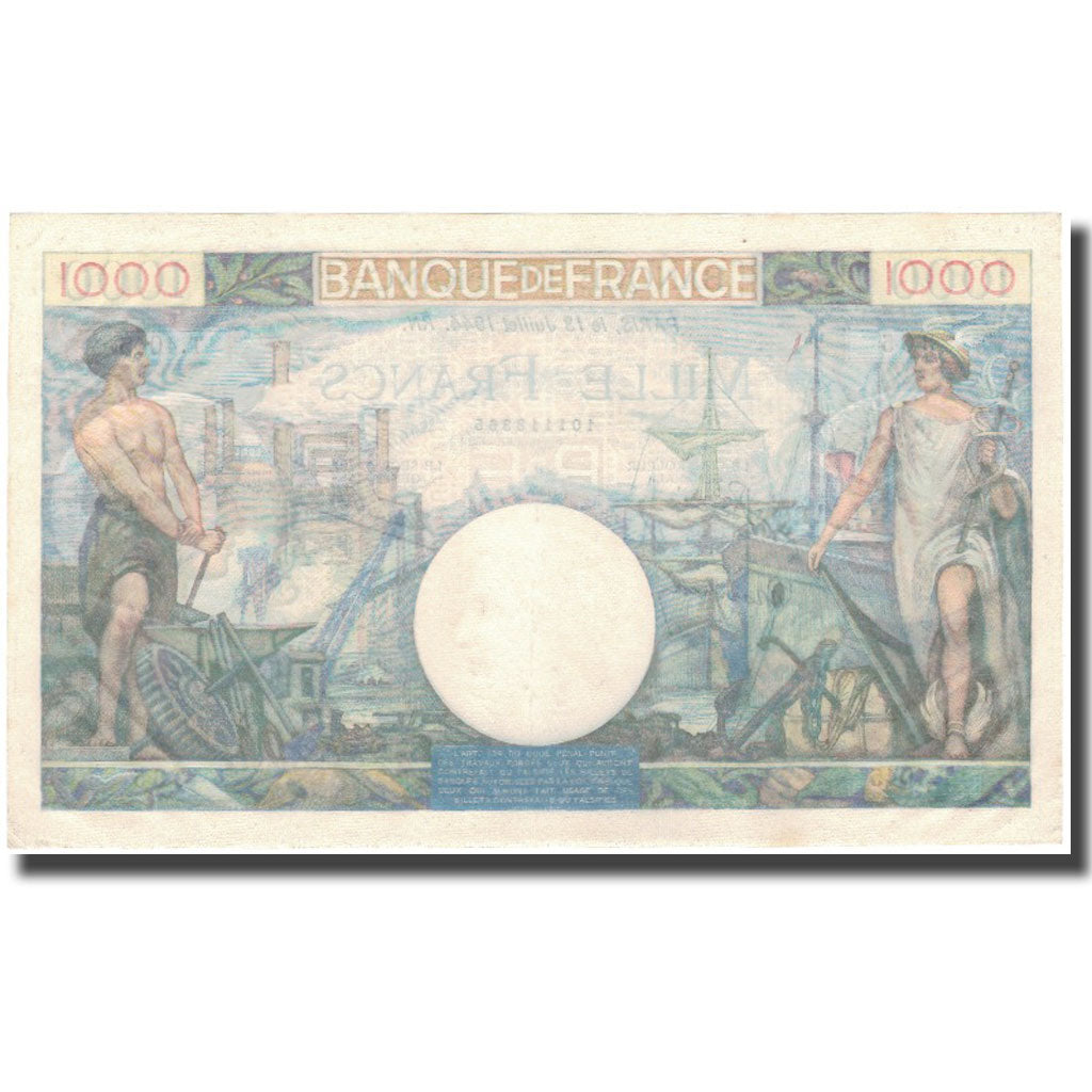 France, 1000 Francs, 1 000 F 1942-1943 ''Déesse Déméter'', 1944-07-13
