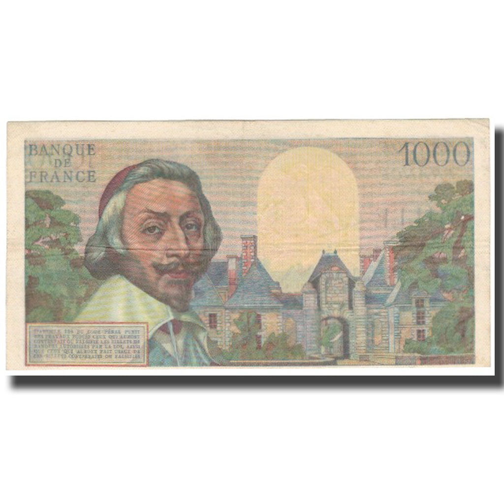 France, 1000 Francs, 1 000 F 1953-1957 ''Richelieu'', 1957-09-05, EF(40-45)