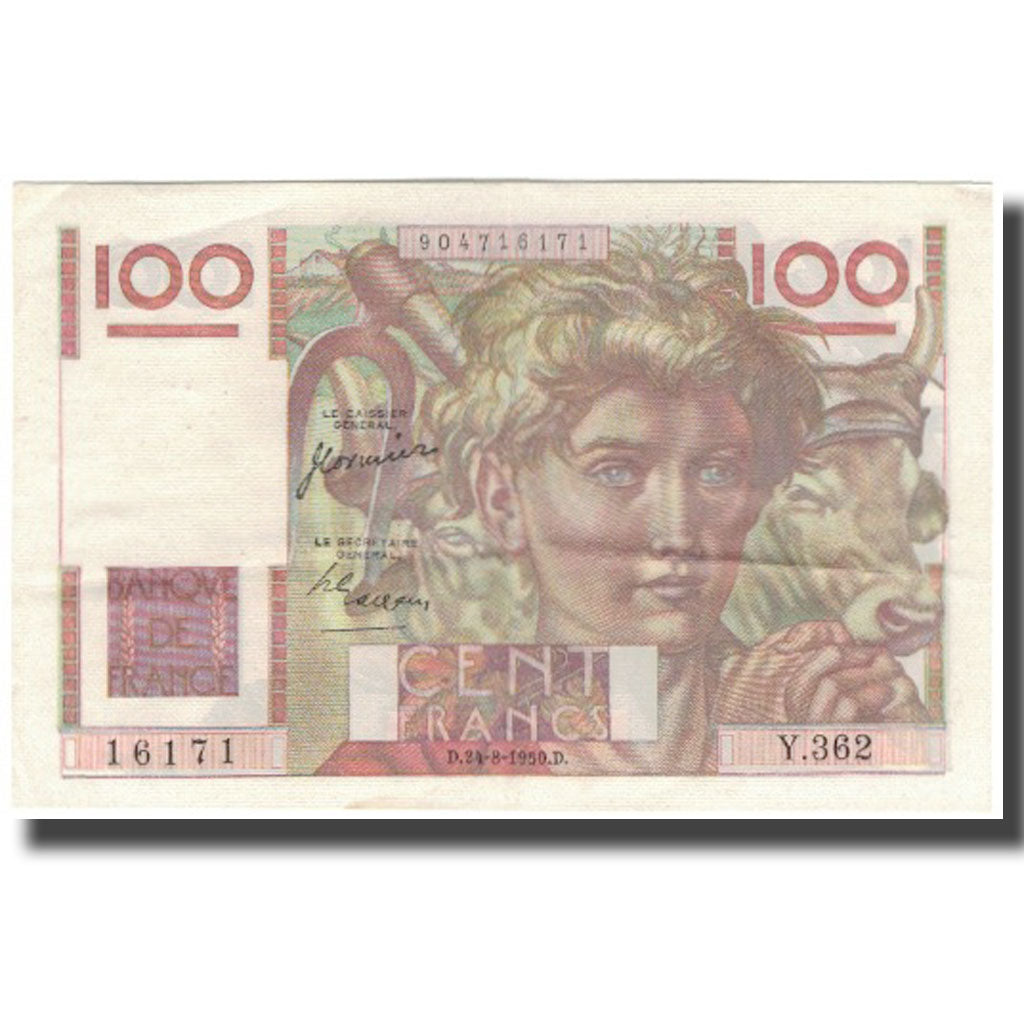 Francia, 100 Francs, 100 F 1945-1954 ''Jeune Paysan'', 1950-08-24, SPL