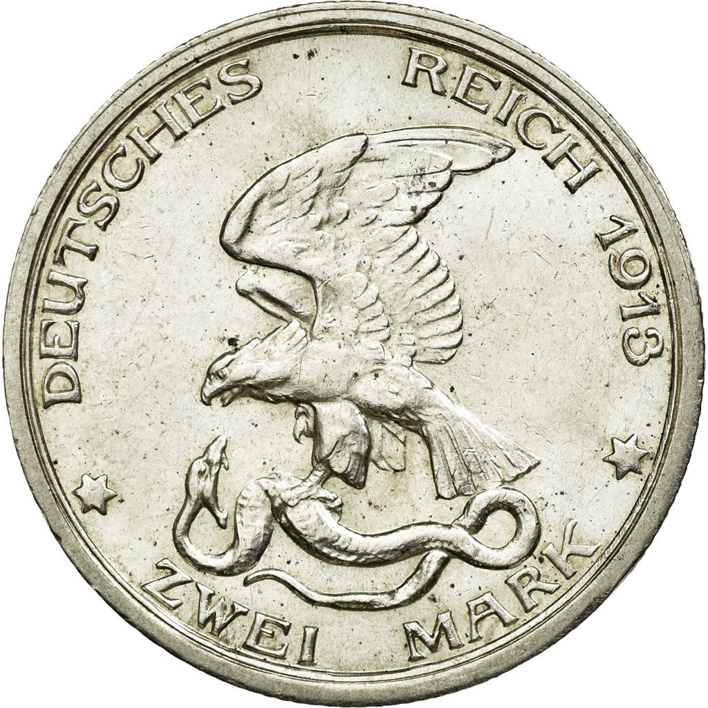 Coin, German States, PRUSSIA, Wilhelm II, 2 Mark, 1913, Berlin, MS(60-62)