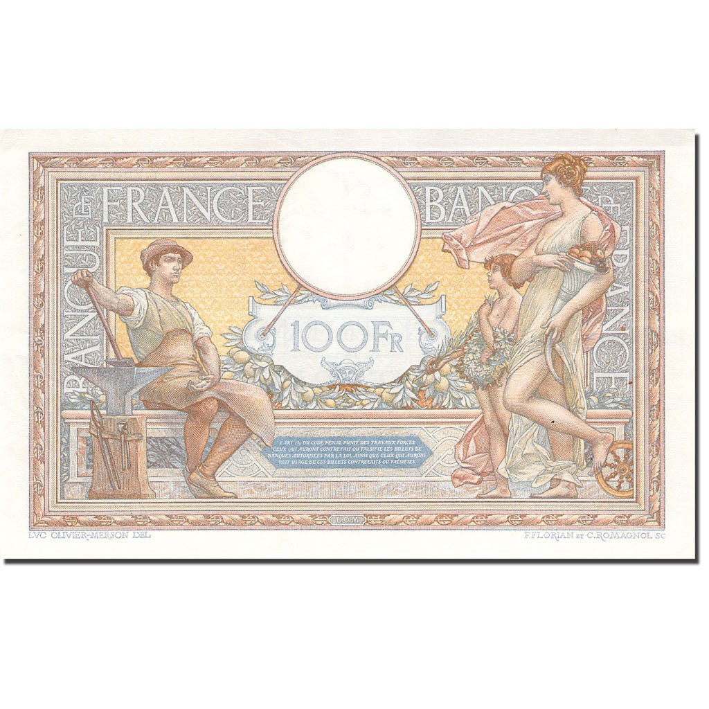 France, 100 Francs, 100 F 1908-1939 ''Luc Olivier Merson'', 1929-08-01, UNC(63)