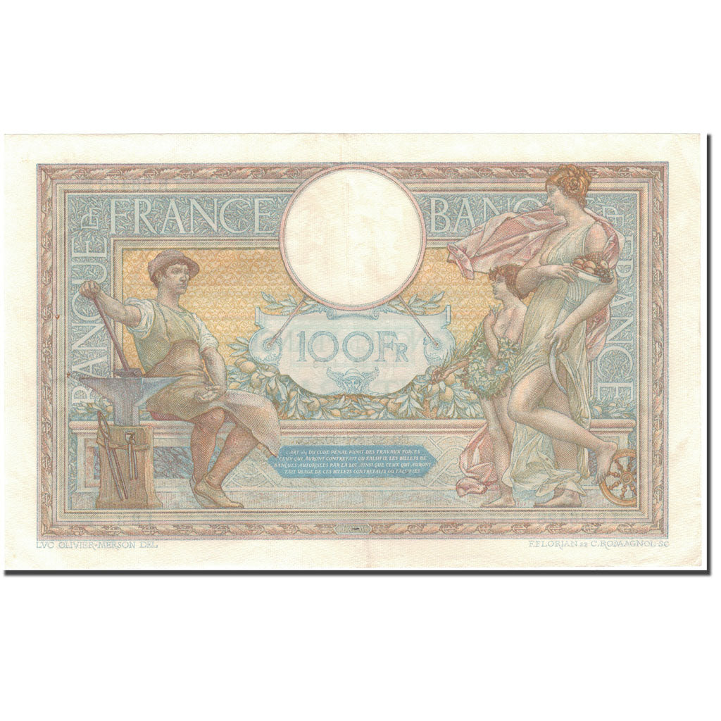 Frankrijk, 100 Francs, 100 F 1908-1939 ''Luc Olivier Merson'', 1930-08-28, SPL
