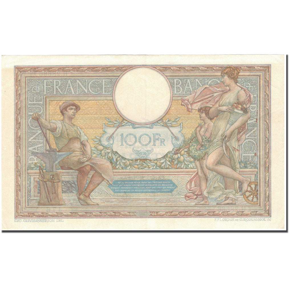 Francja, 100 Francs, Luc Olivier Merson, 1931-01-08, AU(55-58), Fayette:24.10