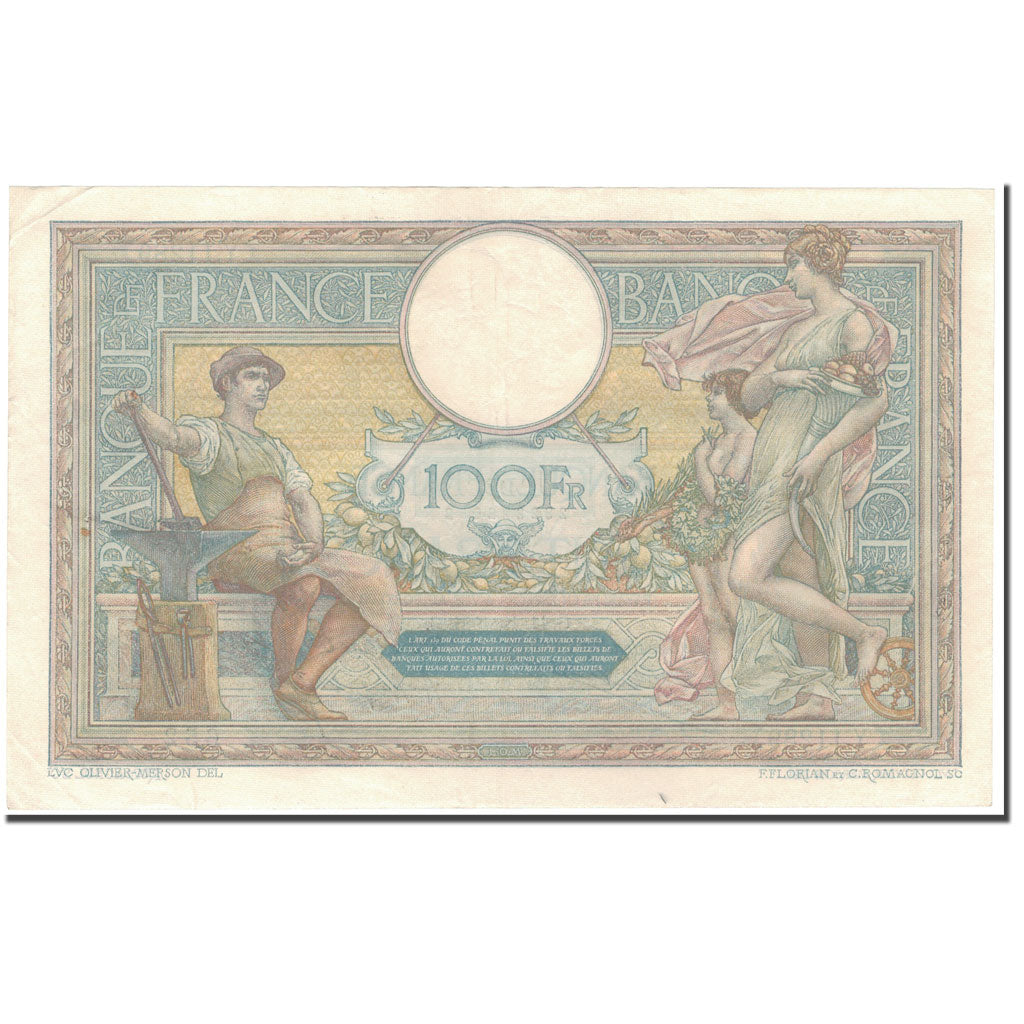 Francja, 100 Francs, Luc Olivier Merson, 1924-10-11, AU(55-58), Fayette:24.2