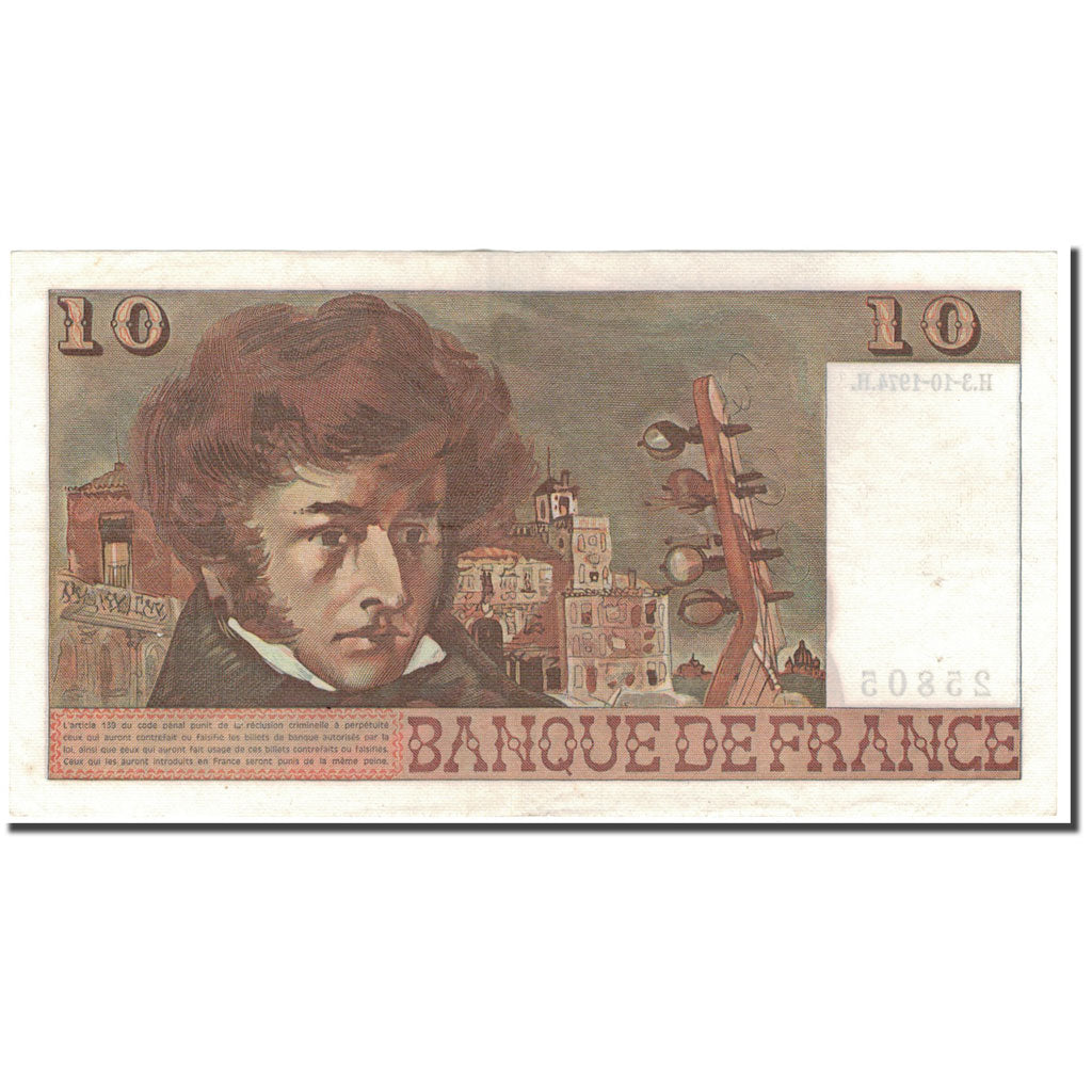 Frankrijk, 10 Francs, 10 F 1972-1978 ''Berlioz'', 1974-10-03, SPL