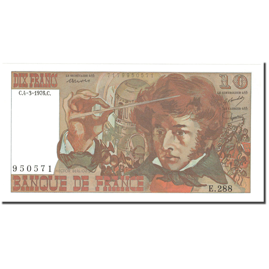 France, 10 Francs, 10 F 1972-1978 ''Berlioz'', 1976-03-04, UNC(65-70)