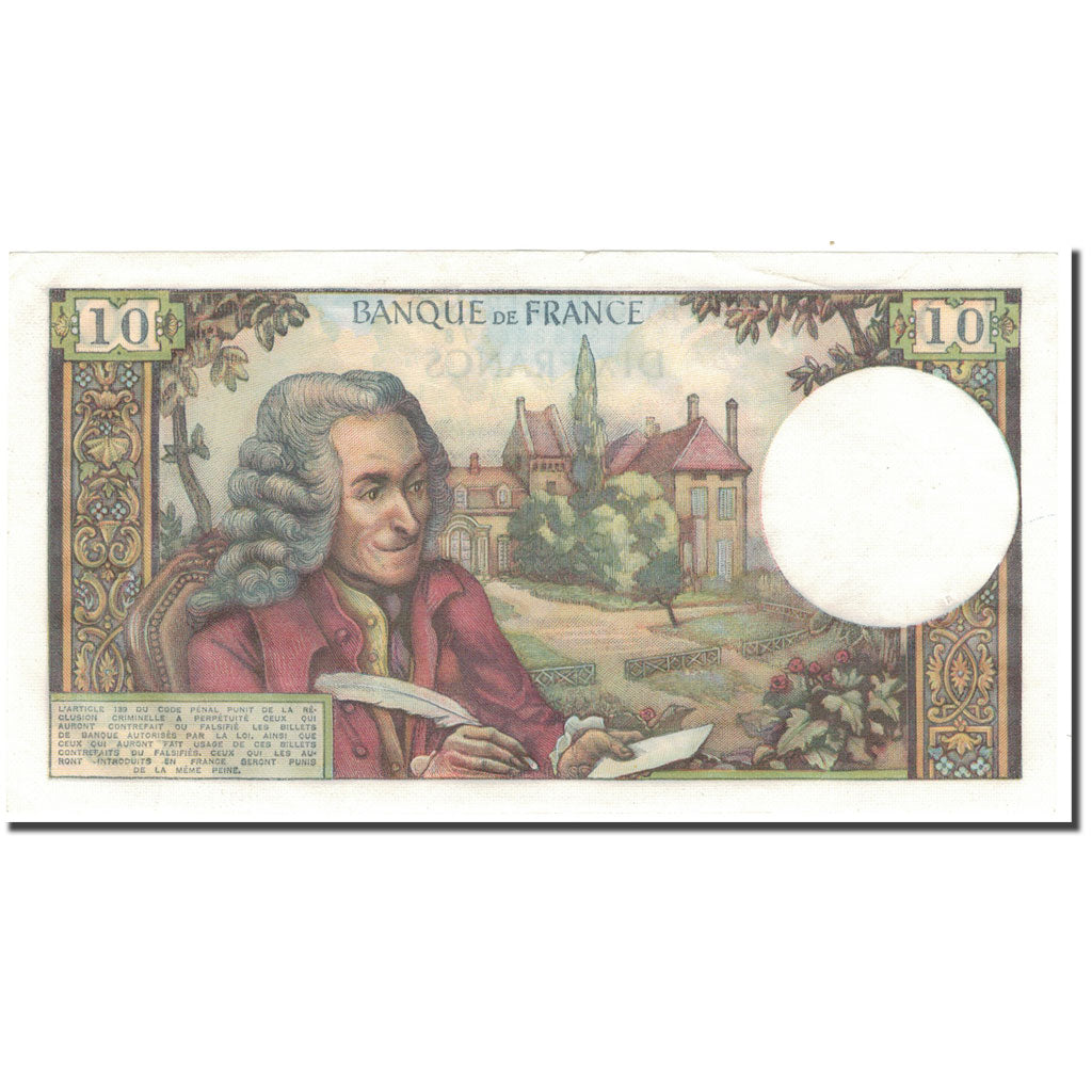 Francja, 10 Francs, Voltaire, 1972, 1972-03-02, UNC(63), Fayette:62.54, KM:147d