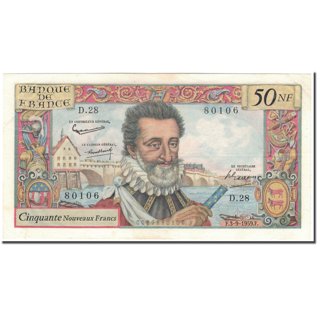 France, 50 Nouveaux Francs, 50 NF 1959-1961 ''Henri IV'', 1959-09-03, SPL