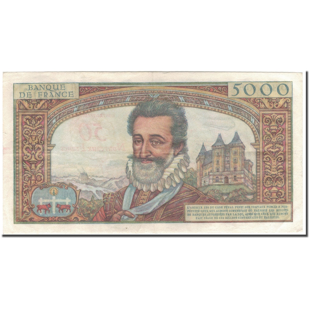 Frankreich, 50 Nouveaux Francs on 5000 Francs, 50 NF 1959-1961 ''Henri IV''