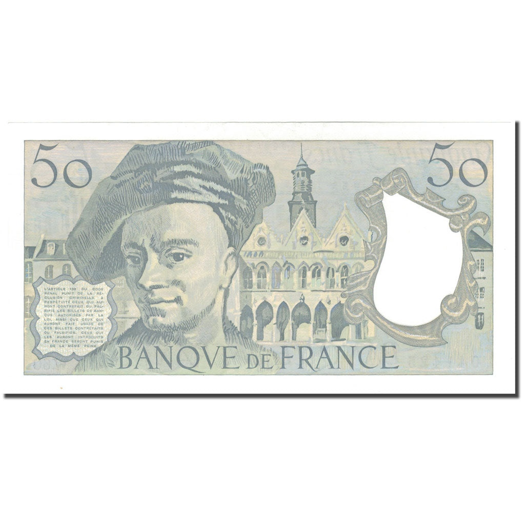 Francja, 50 Francs, Quentin de La Tour, 1990, UNC(65-70), Fayette:67.16, KM:152e