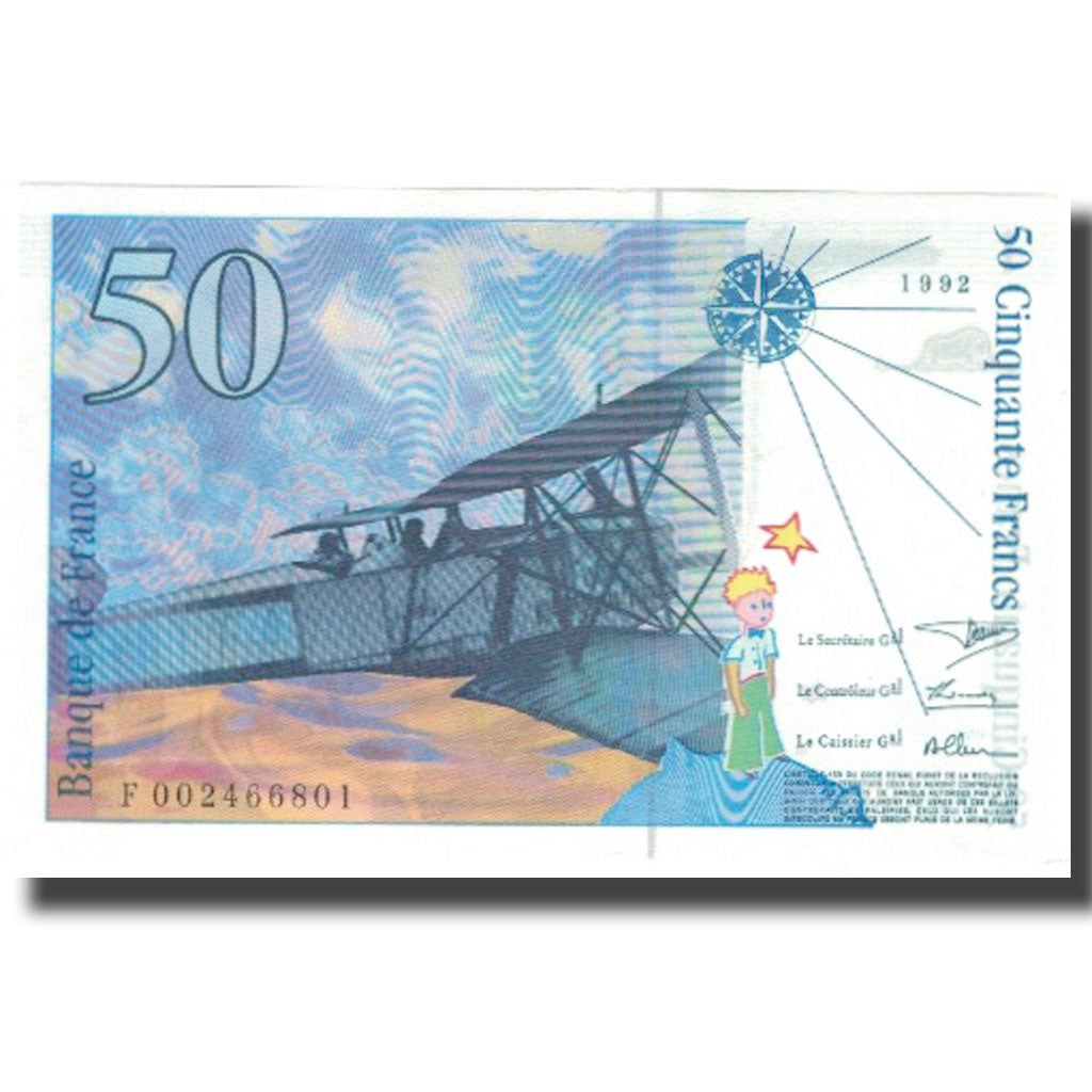 Francia, 50 Francs, 50 F 1992-1999 ''St Exupéry'', 1992, UNC, Fayette:72.1b