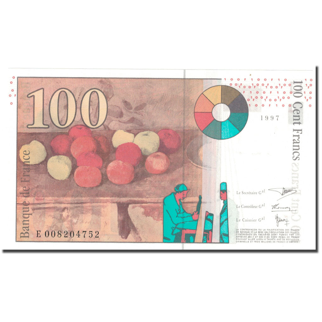France, 100 Francs, 100 F 1997-1998 ''Cézanne'', 1997, UNC(65-70)