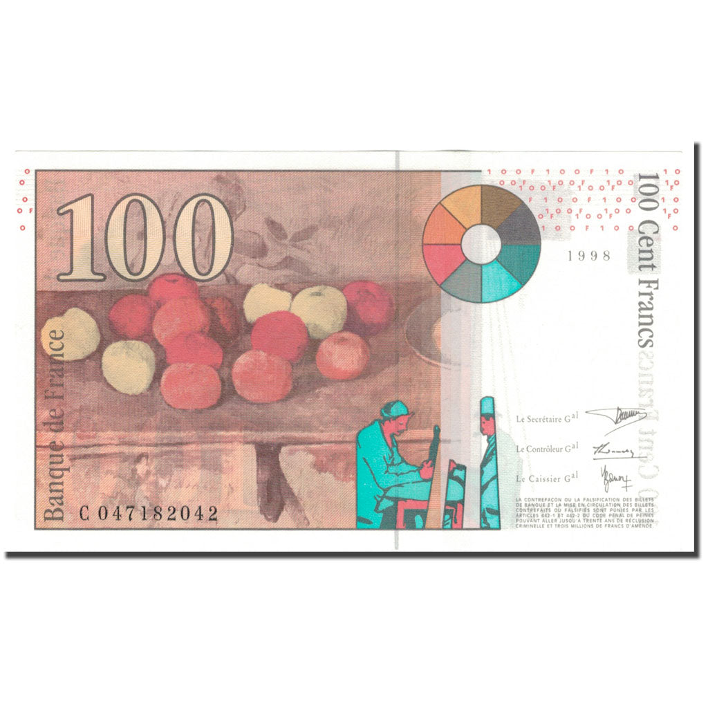 France, 100 Francs, 100 F 1997-1998 ''Cézanne'', 1998, NEUF, Fayette:74.2
