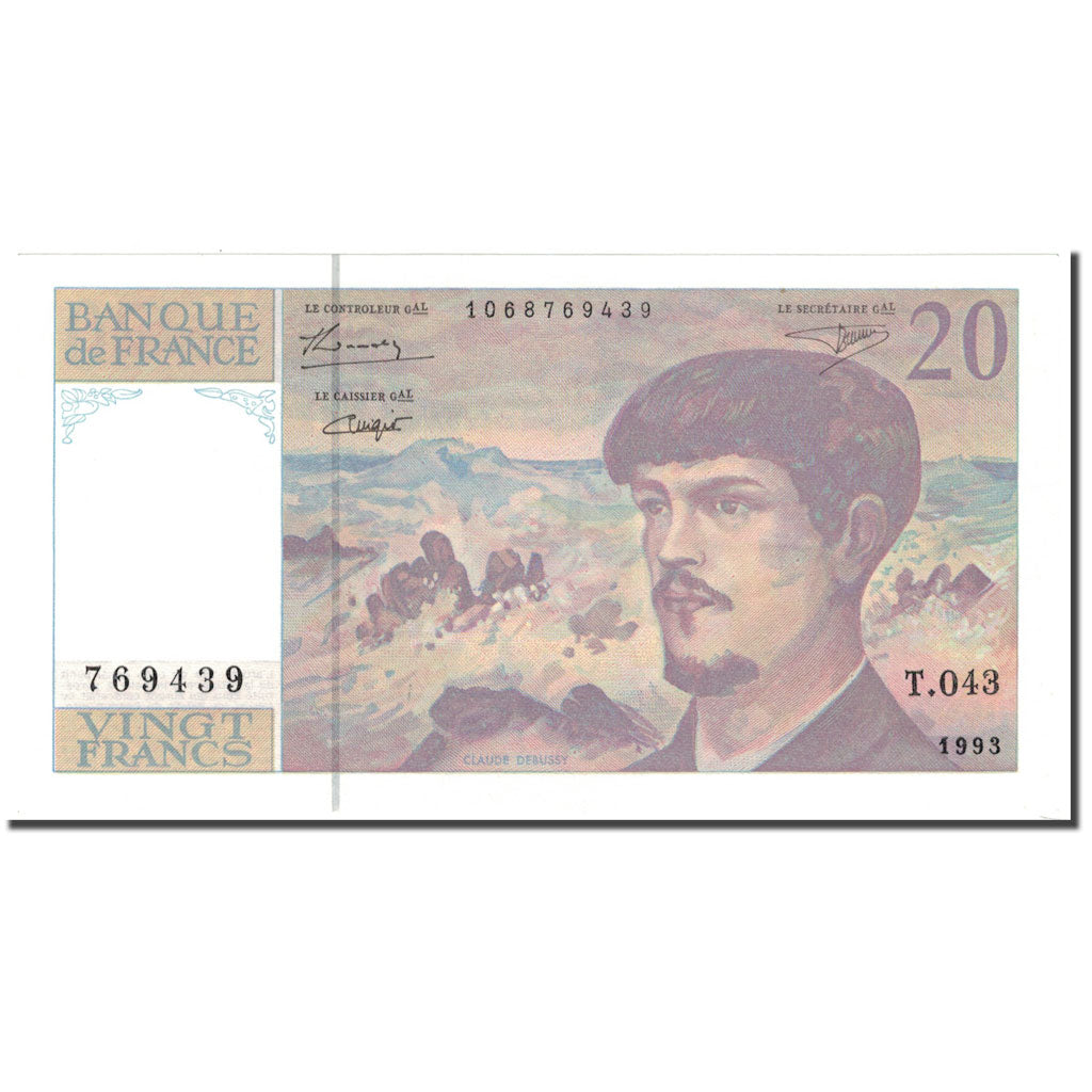 Frankrijk, 20 Francs, 20 F 1980-1997 ''Debussy'', 1993, NIEUW, Fayette:66bis.5