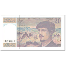 Frankreich, 20 Francs, 20 F 1980-1997 ''Debussy'', 1990, UNZ, Fayette:66b