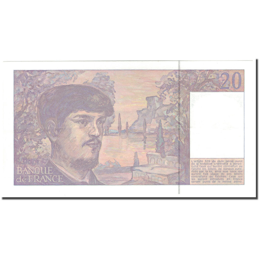 Frankreich, 20 Francs, 20 F 1980-1997 ''Debussy'', 1990, UNZ, Fayette:66b
