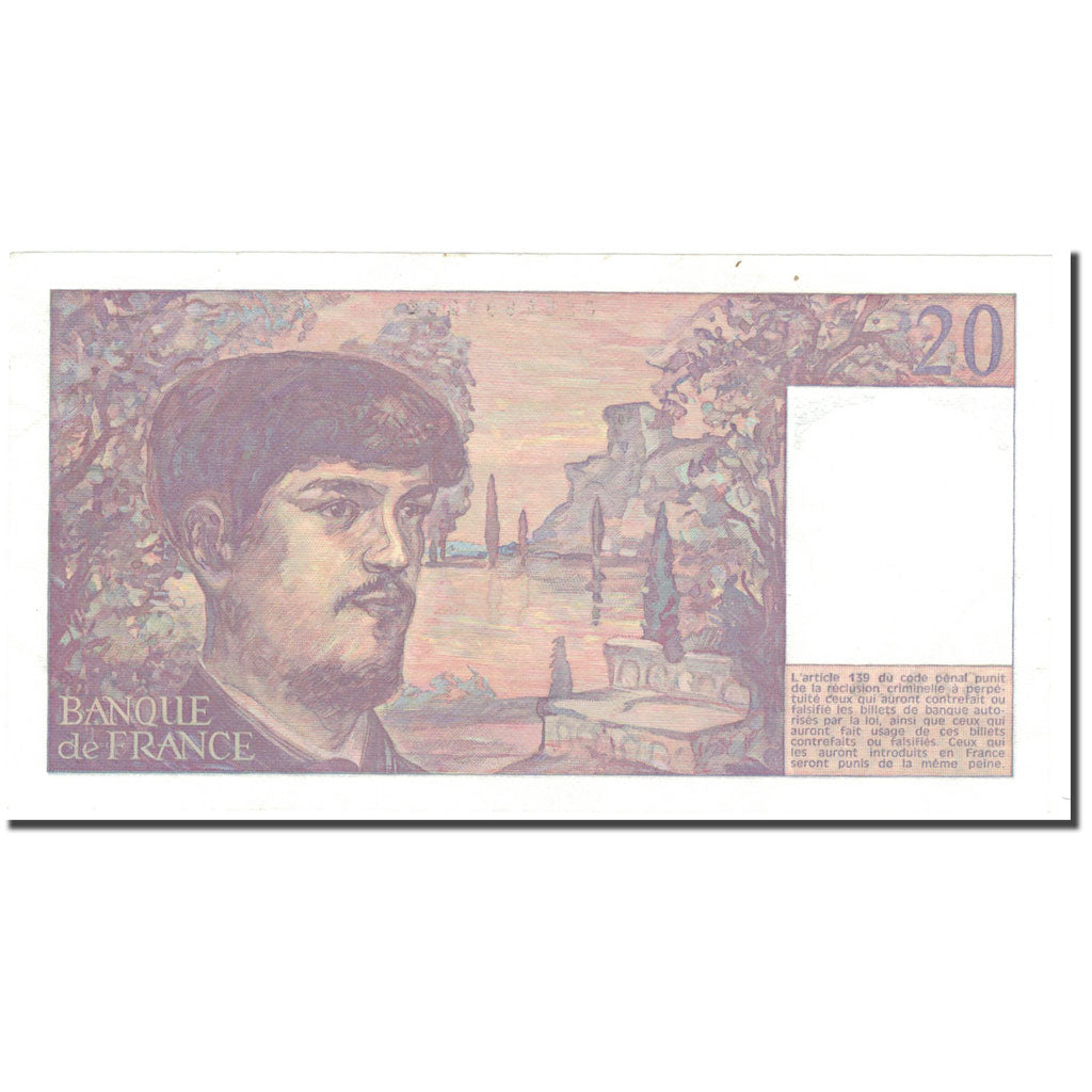 France, 20 Francs, 20 F 1980-1997 ''Debussy'', 1988, UNC(63), Fayette:66.9