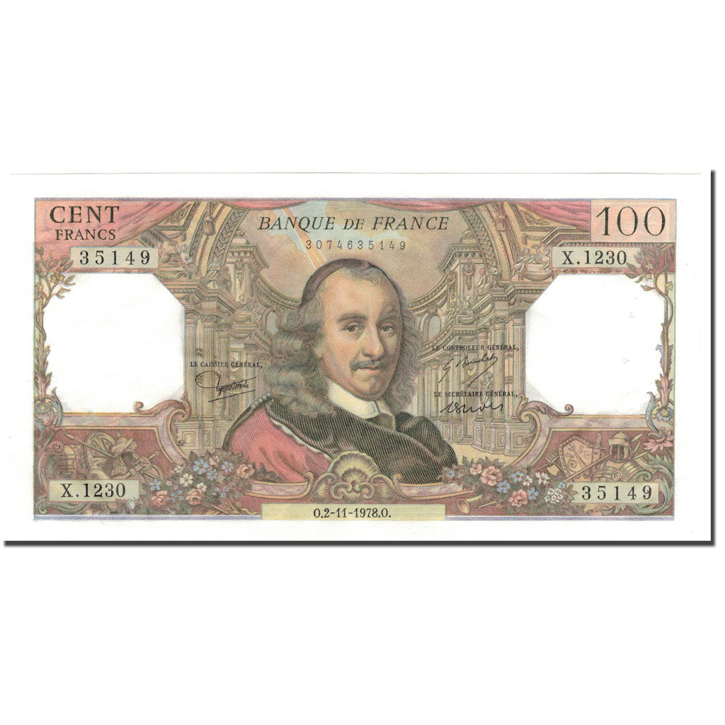 Frankreich, 100 Francs, 100 F 1964-1979 ''Corneille'', 1978-11-02, UNZ-