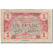 Banknote, French Equatorial Africa, 1 Franc, 1917, KM:2a, VF(20-25)