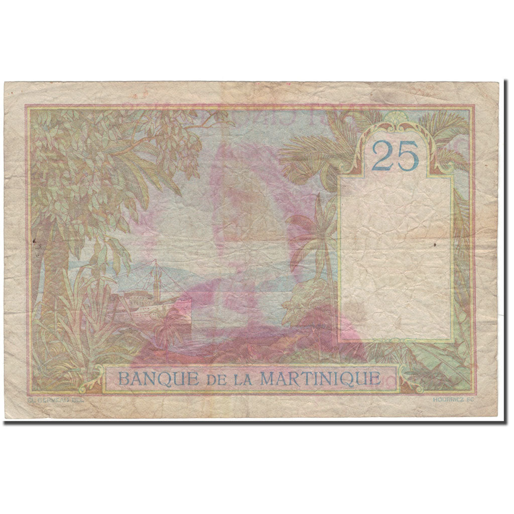 Martinique, 25 Francs, 1945, EF(40-45), KM:12