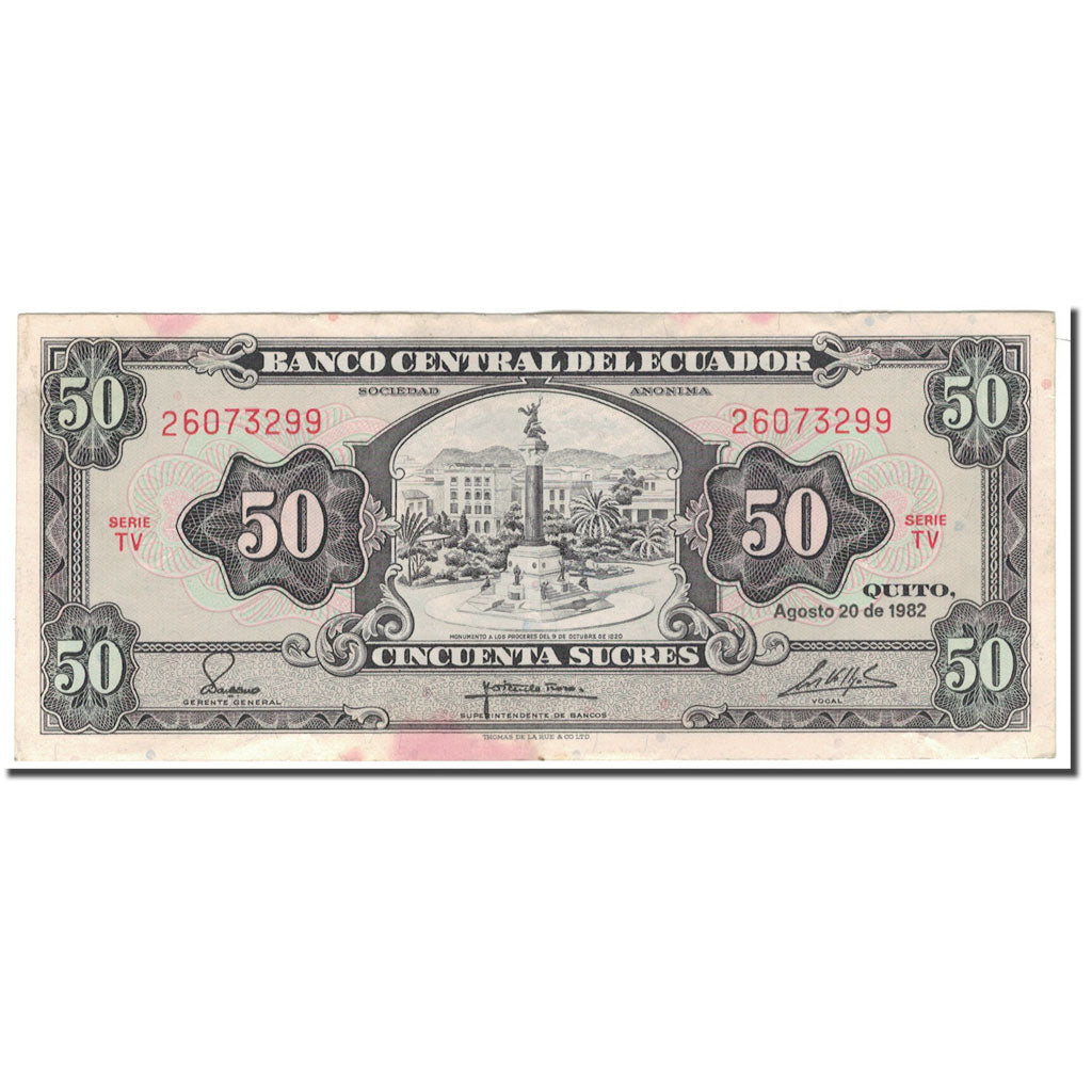 Banconote, Ecuador, 50 Sucres, 1982-08-20, KM:116e, BB