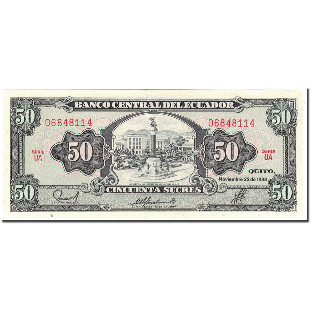 Banknote, Ecuador, 50 Sucres, 1988-11-22, KM:122a, UNC(65-70)