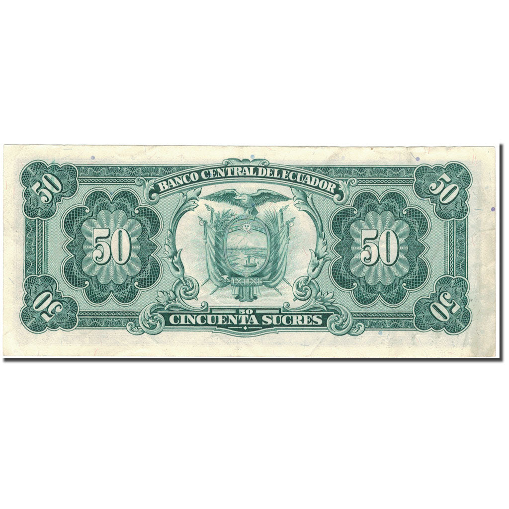 Banknote, Ecuador, 50 Sucres, 1988-11-22, KM:122a, AU(55-58)