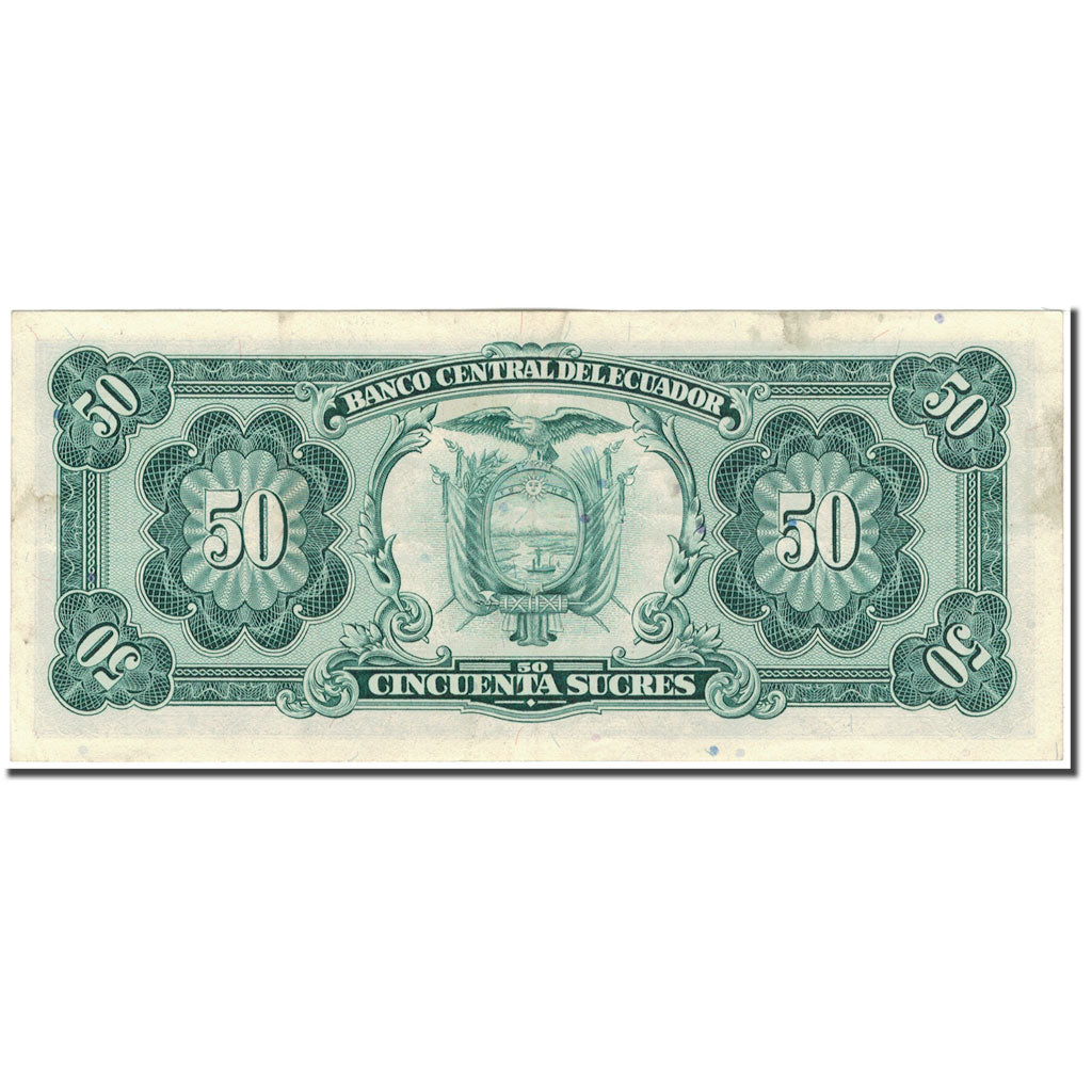 Banknote, Ecuador, 50 Sucres, 1988-11-22, KM:122a, AU(55-58)