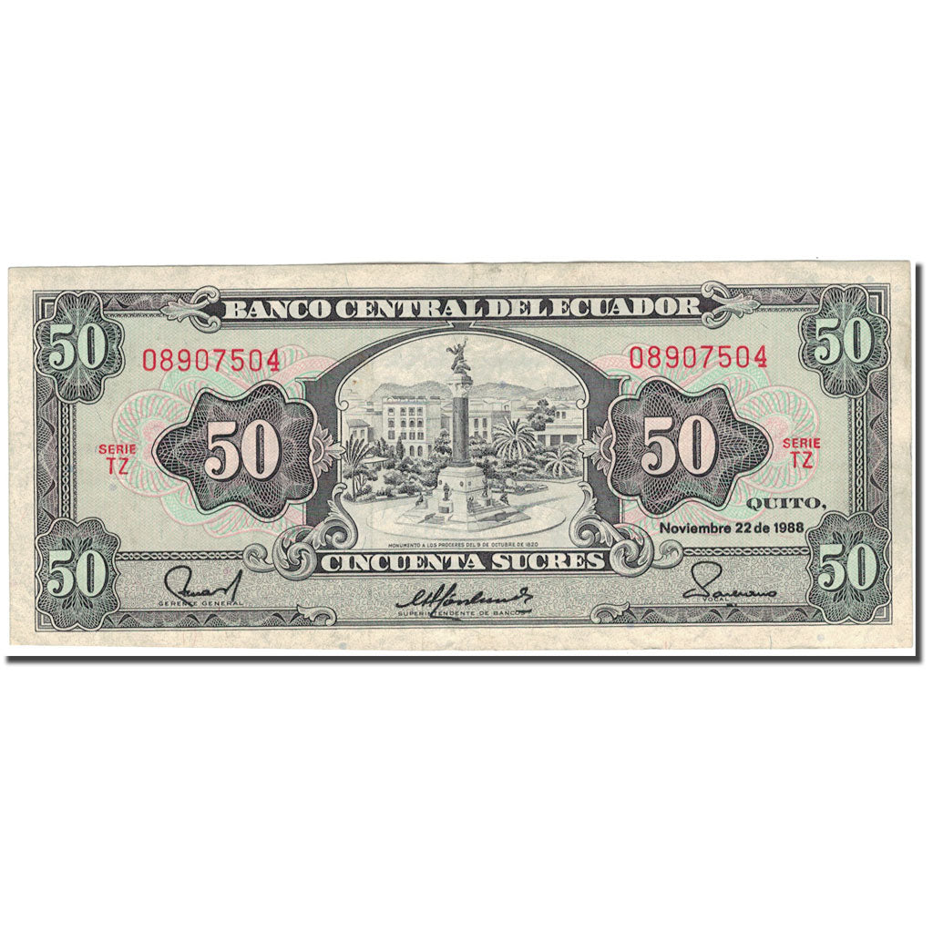 Banknote, Ecuador, 50 Sucres, 1988-11-22, KM:122a, EF(40-45)