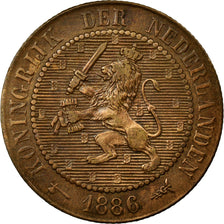 Munten, Nederland, William III, 2-1/2 Cent, 1886, ZF+, Bronze, KM:108.1