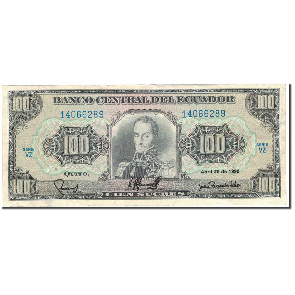 Banknote, Ecuador, 100 Sucres, 1990-04-20, KM:123, EF(40-45)