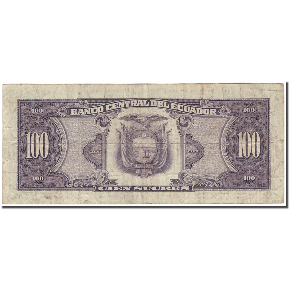Banknote, Ecuador, 100 Sucres, 1990-04-20, KM:123, VG(8-10)