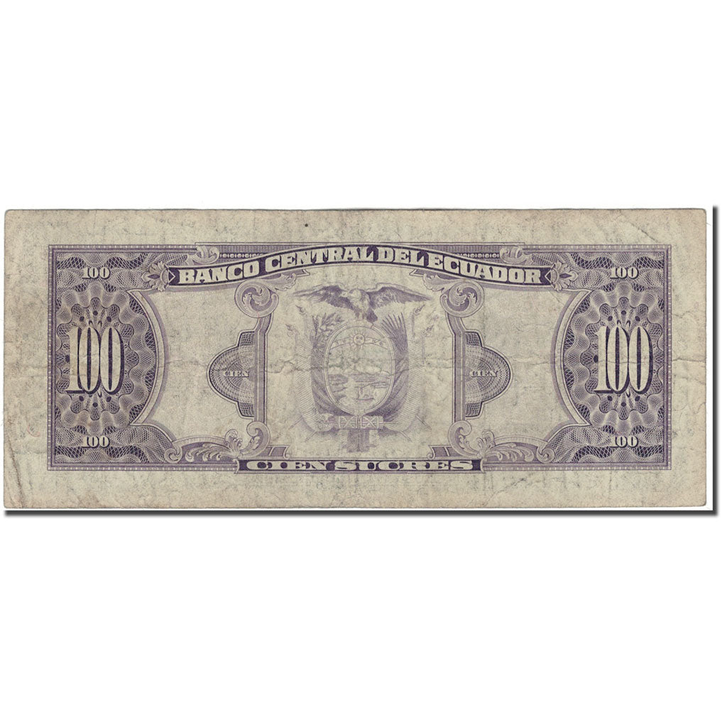 Biljet, Ecuador, 100 Sucres, 1988-06-08, KM:123Aa, B